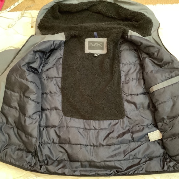 EUC Michael Kors Mens lined jacket hoodie gray puffer - Picture 7 of 15